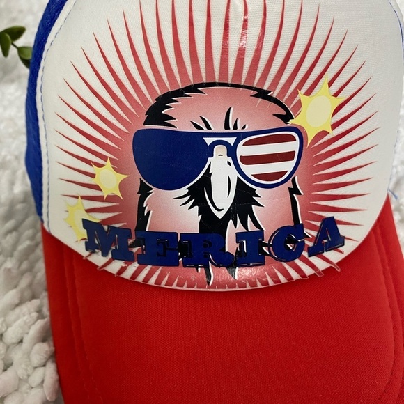 NWOT Red White and Blue Patriotic Eagle America Hat Adjustable - Picture 2 of 5